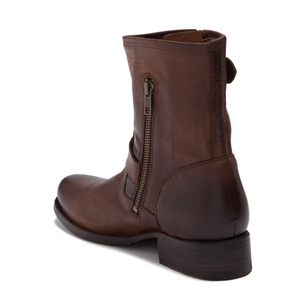 Frye Brown Leather Combat Boots - Picture 4 of 5